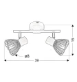 FLY Lampa ścienna listwa 2xE14 39cm czarny Candelux 92-61898