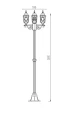 Latarnia ogrodowa potrójna stojąca VOLTURNO antyczny rdzawy wys.200cm. 3xE27 IP44 trio 405960328 | 4017807543612