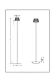 Zewnętrzna lampa tarasowa stojąca SUAREZ czarny mat LED dim. 1,5W 3000K akumulator