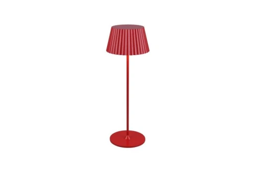 Zewnętrzna lampka stołowa SUAREZ czerwony LED dim. 1,5W 3000K akumulator + stacja ładująca