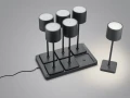 Zestaw lamp stołowych zewnętrznych 6 x Fernandez czarny mat LED dim