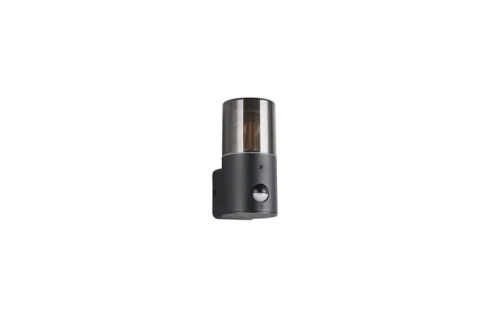 Kinkiet zewnętrzny z czujnikiem ruchu i zmierzchu HOOSIC czarny mat PIR E27 IP44 trio 222260132 | 4017807603620