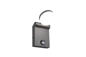ADOUR antracyt PIR DIP SWITCH LED 7,5W 2300+3000+4000K IP44 Kinkiet ścienny zewnętrzny uchylny z czujnikiem ruchu i zmierzchu