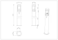 Lampa ogrodowa stojąca z czujnikiem ruchu i zmierzchu PALOMA antracyt PIR wys.100cm E27 IP44