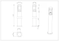 Lampa ogrodowa stojąca PALOMA antracyt wys.100cm E27 IP44