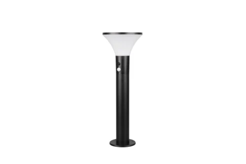 Lampa ogrodowa stojąca z czujnikiem ruchu i zmierzchu GORDA Solar akumulator czarny mat wys.50cm. PIR 3,5W 4000K IP44