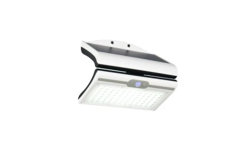 Kinkiet solarny zewnętrzny uchylny z czujnikiem ruchu i zmierzchu MACAPA Solar akumulator biały PIR 5W 4000K IP44