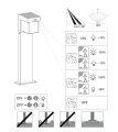 Lampa ogrodowa stojąca z czujnikiem ruchu i zmierzchu COLOMBO czarny mat Solar akumulator wys.50cm. PIR Dim. 5,5W 4000K IP44