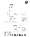 Lampa ogrodowa stojąca z czujnikiem ruchu i zmierzchu COLOMBO czarny mat Solar akumulator wys.100cm. PIR Dim. 5,5W 4000K IP44