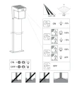 Lampa ogrodowa stojąca z czujnikiem ruchu i zmierzchu COLOMBO czarny mat Solar akumulator wys.100cm. PIR Dim. 5,5W 4000K IP44