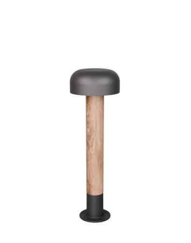 Lampa ogrodowa stojąca FRASER imitacja drewna | antracyt wys.54cm. E27 IP54