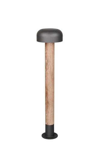 Lampa ogrodowa stojąca FRASER imitacja drewna | antracyt wys.84cm. E27 IP54