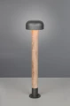 Lampa ogrodowa stojąca FRASER imitacja drewna | antracyt wys.84cm. E27 IP54