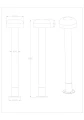 Lampa ogrodowa stojąca FRASER imitacja drewna | antracyt wys.84cm. E27 IP54