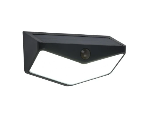 Kinkiet zewnętrzny solarny z  czujnikiem ruchu i zmierzchu WINGS Solar czarny PIR LED 3,7W 5000K IP44