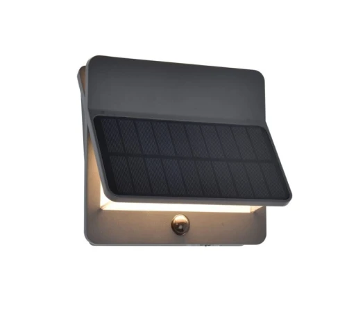 Kinkiet zewnętrzny solarny z  czujnikiem ruchu ALETA Solar czarny PIR LED 12,6W 3000K IP54