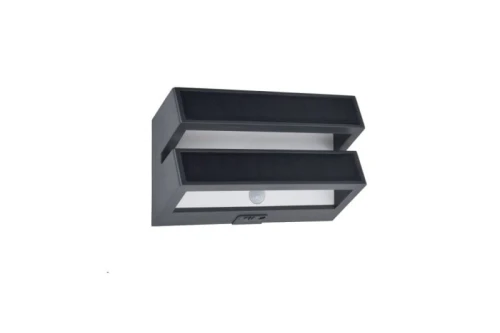 BARLO Solar szary PIR LED 8,2W 4000K IP54 Kinkiet zewnętrzny solarny z czujnikiem ruchu i zmierzchu