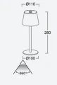 Zewnętrzna lampka stołowa ROBLE czarny LED dim. 1,1W 3000K IP54