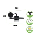 Kinkiet zewnętrzny PLATO czarny LED 7W 3000K IP54