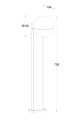 Lampa stojąca ogrodowa LOOMA szary wys.70cm. E27 IP54