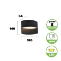 Kinkiet zewnętrzny góra-dół LOTUS czarny LED 8,5W 3000K IP54