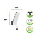 Kinkiet zewnętrzny KILO szary LED 11,5W 3000K IP44