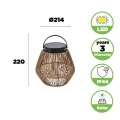Zewnętrzna lampka stołowa COPPA Solar brązowy LED 2,8W 4000K IP44