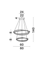 Lampa wisząca BAUTA złoty | kryształ sr.80cm. LED dim. 70W 3500K