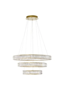 BAUTA złoty | kryształ sr.80cm. LED dim. 92W 3500K Lampa wisząca