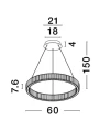 Lampa wisząca BAUTA złoty | kryształ sr.60cm. LED dim. 41W 3500K