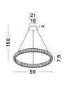 Lampa wisząca BAUTA złoty | kryształ sr.80cm. LED dim. 47W 3500K