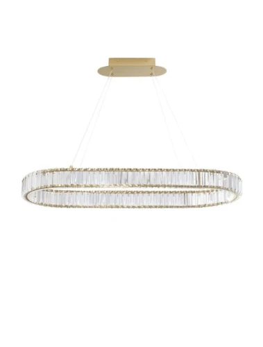 Lampa wisząca BAUTA złoty | kryształ szer.92cm. LED dim. 47W 3500K