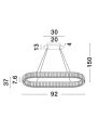 Lampa wisząca BAUTA złoty | kryształ szer.92cm. LED dim. 47W 3500K