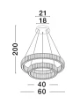 Lampa wisząca BAUTA złoty | kryształ sr.60cm. LED dim. 46W 3500K