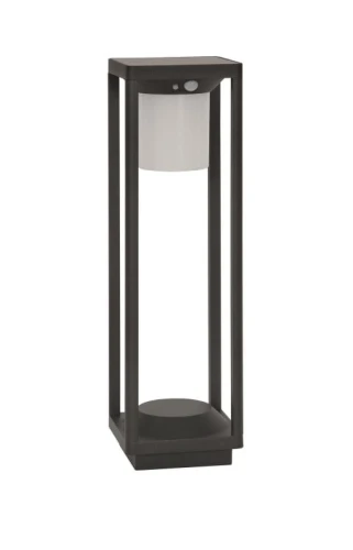 Lampa ogrodowa solarna stojąca ściemnialna z czujnikiem ruchu i zmierzchu GIBRALEON Solar antracyt wys. 50cm. PIR