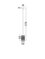 Lampa zewnętrzna wisząca DONZUELA rdzawy LED