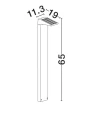 Solarna lampa ogrodowa stojąca DIVANTA solar czarny piaskowy wys. 65cm. PIR