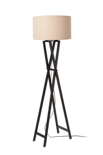 Lampa podłogowa stojąca TRAFALGAR czarny - beżowy E27