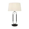 Lampa stołowa Jazz czarny mat-srebrny satyna-biały E27