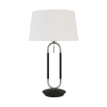 Lampa stołowa Jazz czarny mat-srebrny satyna-biały E27