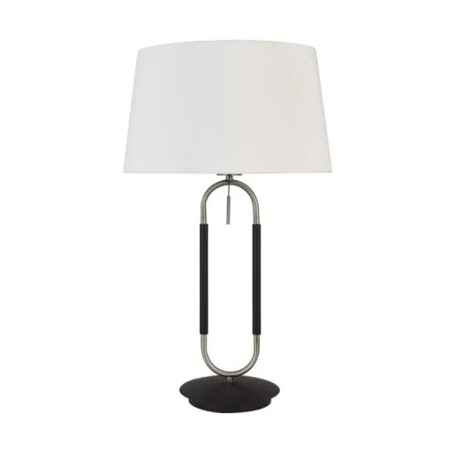 Lampa stołowa Jazz czarny mat-srebrny satyna-biały E27