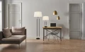Lampa stołowa Jazz czarny mat-srebrny satyna-biały E27
