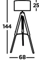 Lampa podłogowa stojąca trójnóg Easel jasny brązowy - beżowy E27