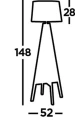 Lampa podłogowa stojąca trójnóg Easel ciemne drewno - beżowy E27
