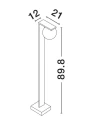 Lampa ogrodowa stojąca CELANTO czarny piaskowy wys. 90cm.