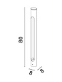 Lampa ogrodowa stojąca ACATLA czarny piaskowy wys. 80cm.