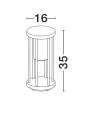 Lampa ogrodowa stojąca MONTIVA góra ciemny antracyt wys. 35cm. E27