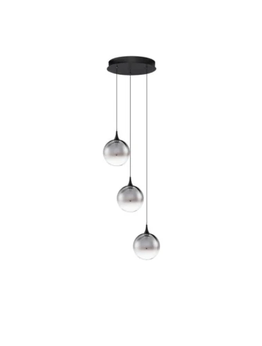 Lampa wisząca ściemnialna LURVELA czarny mat | gradientowy dymny