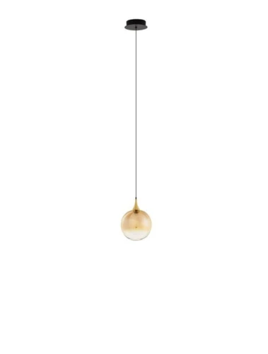 Lampa wisząca LURVELA czarny mat | gradientowy złoty LED 5W