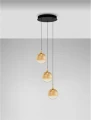 Lampa wisząca ściemnialna LURVELA czarny mat | gradientowy złoty LED Dim.